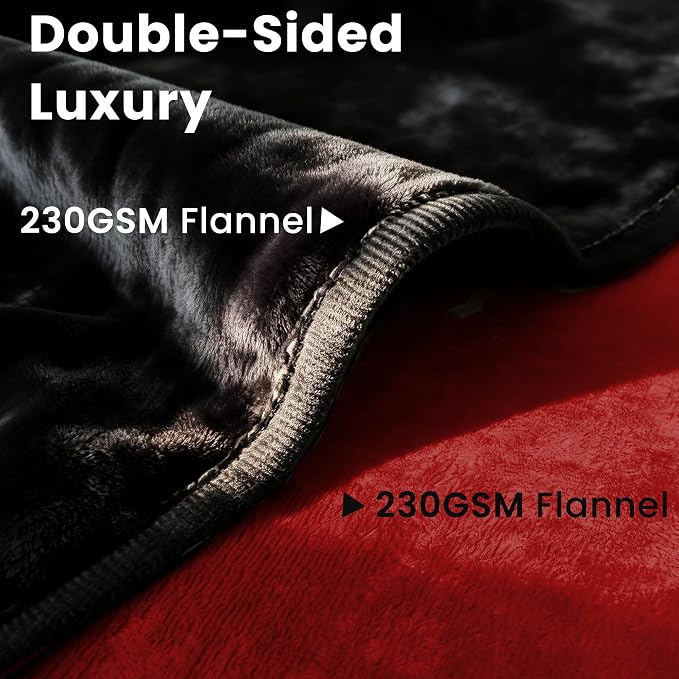 gogobunny Waterproof Blanket for Dogs and Cats, Reversible Flannel Double-Sided Furniture Protector for Couch Sofa Bed Against Spills & Pet Fur (60" x 80", Black/Red)
