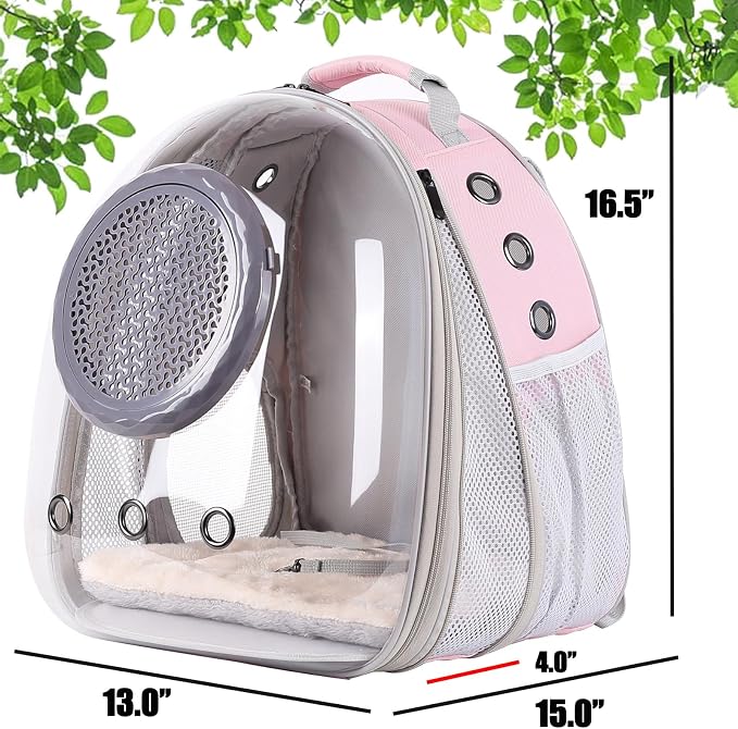 Cat Backpack Carrier, Space Capsule Astronaut Clear Bubble Front Extension to Carry Transport Cat Small Puppy Bunny, 20 Pounds Cat Bookbag