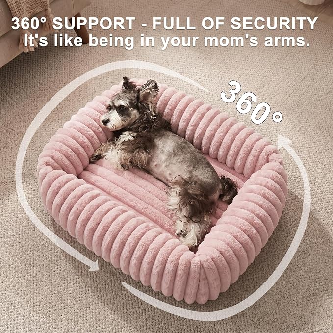 FURTIME Medium Dog Beds for Medium Dogs Washable, Orthopedic Dog Bed, Rectangle Warming Soft Calming Sleeping Puppy Bed Durable Pet Bed with Anti-Slip Bottom