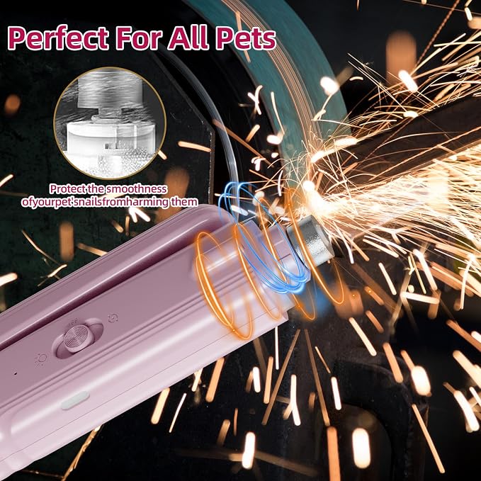 2 in 1 Dog & Cat Pets Nail Clippers and Grinder with Lights - Safety Guard to Avoid Overcutting,Professional Pet Nail Claw Trimmers, Professional Grooming Tools for Pets (Medium & Small Pet) (Pink) | Safety Guard to Avoid Overcutting, Sharp Blade, Pain...
