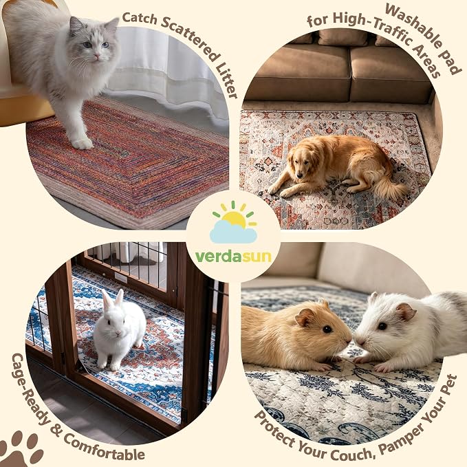 Washable Pee Pads for Dogs, Reusable Puppy Potty Training Pads, Ultra-Absorbent Thick Waterproof Leak-Proof Non-Slip Pads & Mat for Crate, Playpen, Floor, Whelping & Housebreaking , 2 Pack 54"x54"