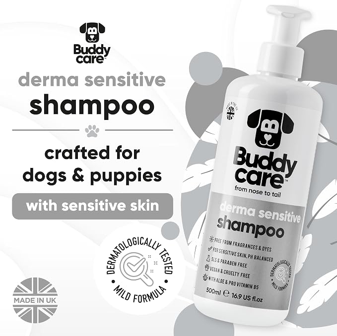 Buddycare Derma Sensitive Dog Shampoo with Aloe Vera and Pro Vitamin B5 (50.72oz)
