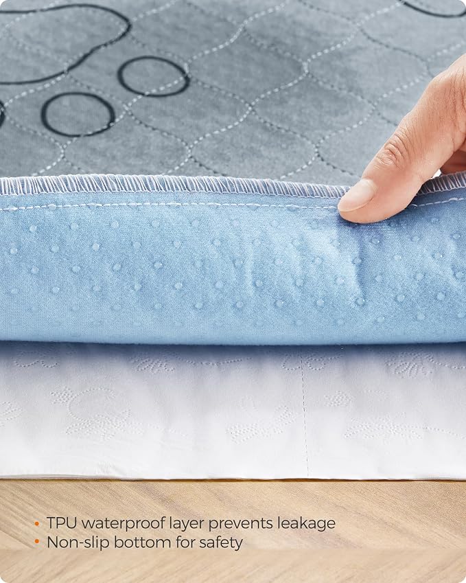 Feandrea Washable Pee Pads for Dogs, Waterproof, 72 x 72 Inches, 1 Pack | Reusable Pet Training Pads for Cats, Rabbits, XL, Leakproof, Non-Slip, Super Absorbent, Gray, ISLAND Collection UPTD072G01