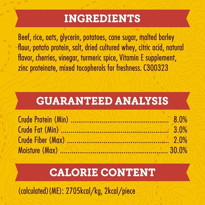 Zuke's Mini Naturals Dog Training Treats, Beef Recipe, 6 oz Pouch | Natural dog treats with real beef, only 2 calories each, soft and chewy bites, in a resealable pouch, made in the USA