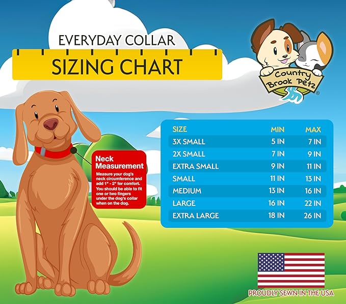 Country Brook Petz - Brisk Autumn Everyday Dog Collar - Made in The U.S.A. - Awesome Autumn Collection Featuring Designs You'll Fall for (1 Inch, Large)