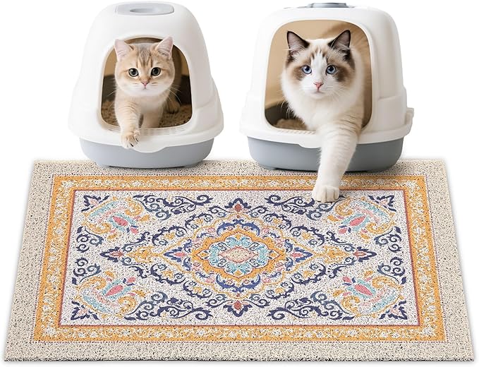 Unicorn Catcher 33"x22" Cat Litter Mat Non-Slip Washable Litter Box Mat | High-Density PVC Litter Catcher Mat Efficiently Traps Scattered Litter From Paws To Keep Floors Clean