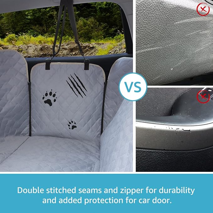 Lassie XL Truck Dog Seat Cover Back Seat with 2 Seat Belts, Dog Car Hammock for Large SUV and Trucks Compatible with F150 F250/Chevrolet Silverado/Ram Pickup/GMC Sierra/Toyota Tundra and Crew Cab