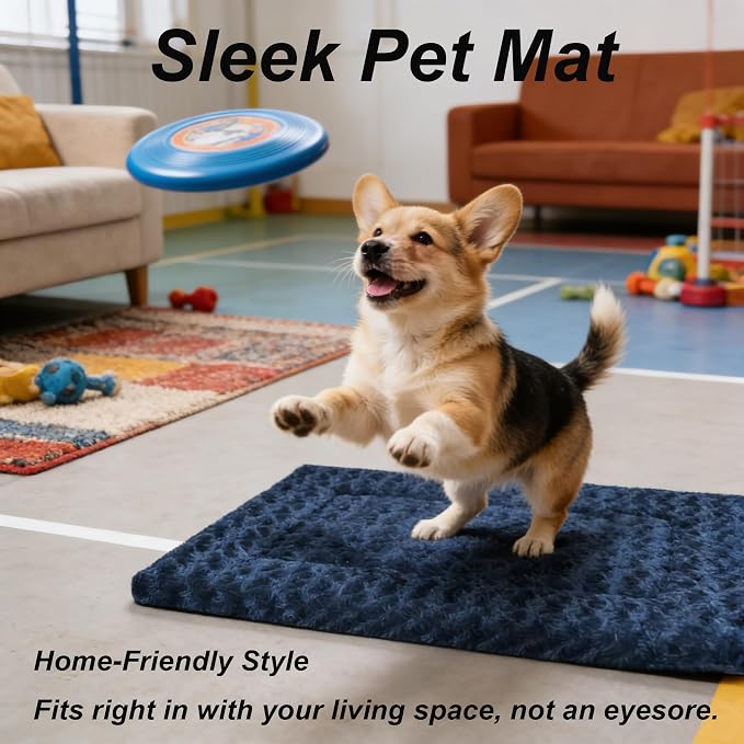 Dog Bed Mat - Durable & Cute Crate Dog Beds for Small Dogs & Cats, Comfortable Kennel Pad for Home, Crate & Travel