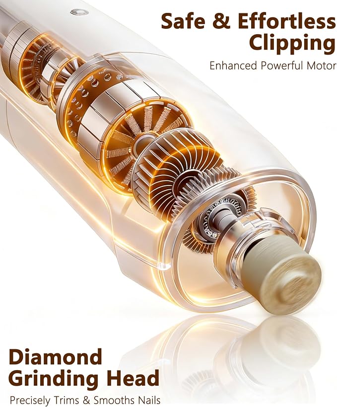 2-in-1 Pet Nail Clipper and Grinder with LED Light & Safety Guard - Painless Quiet Grooming Tool for Small & Large Dogs & Cats, Avoid Overcutting Professional Pet Trimmer