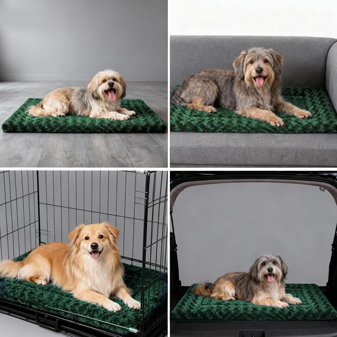 Dog Bed Mat - Dog Crate Pad - Reversible Dog Mat for Pet Comfort - Soft Bed Pads with Dual-Sided Design for All Seasons - Durable, Machine Washable Mat for Crates, Travel, and Home
