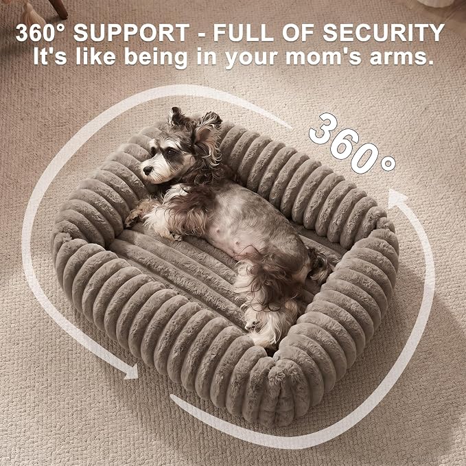 FURTIME Medium Dog Beds for Medium Dogs Washable, Orthopedic Dog Bed, Rectangle Warming Soft Calming Sleeping Puppy Bed Durable Pet Bed with Anti-Slip Bottom