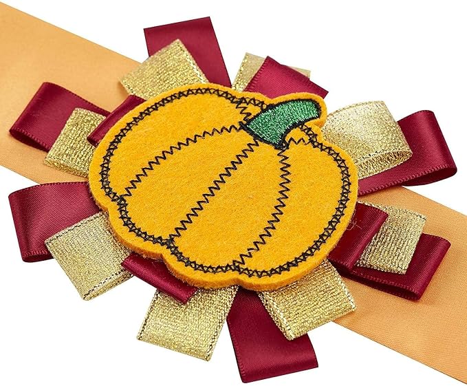 Blueberry Pet Thanksgiving Fall Charm Pumpkin Dog Collar Cover, Festive Accessory for Small to Large Dog Collars, Perfect for Dog Lovers & Family Photos, Puppy Collar Enthusiasts