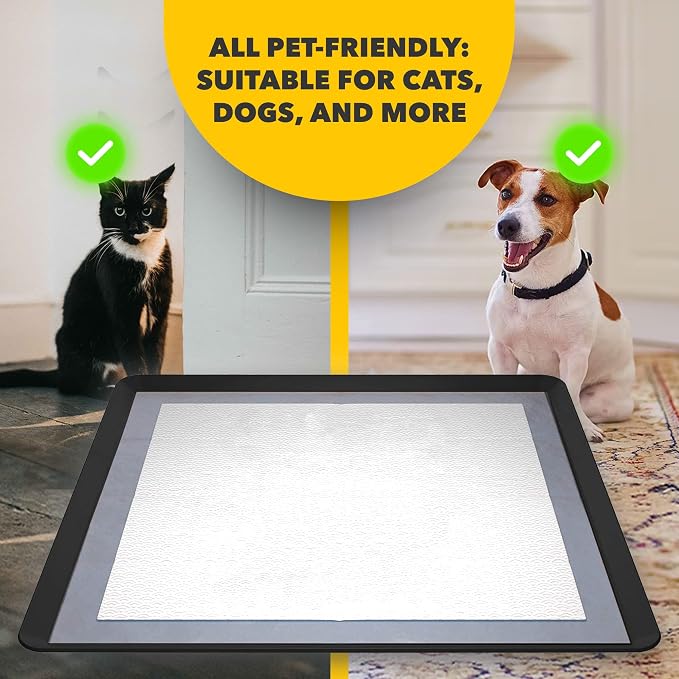 Skywin TidyFriend 2 Pack Dog Pee Pad Holder - Fits Up to 24” x 24” Pee Pad Holder for Dogs - Stable Grip, Soft Edges, Quick Wipe Silicone Surface Dog Pad Holder for Indoor Flooring Protection (Black)