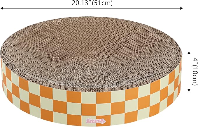 CSR1010G Nelson 20.13" Modern Cardboard Round Bowl Cat Scratcher with Catnip, Citrus