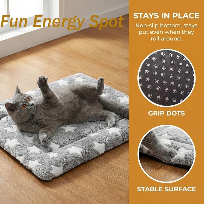 Cat & Dog Bed Mat - Reversible Dog Crate Bed Mats, Soft & Breathable Kennel Pad, Durable Crate Bed for Extra Small Dogs & Cats