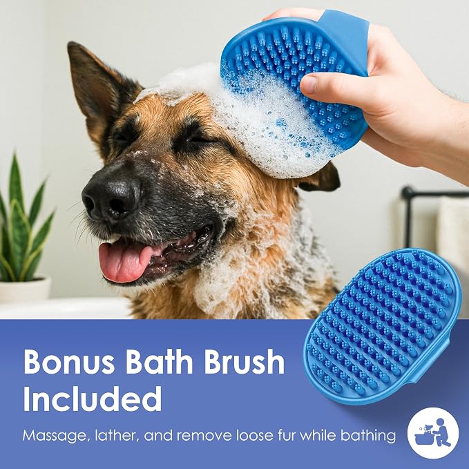 AKC Double-Sided Dog Grooming Brush, Bristle & Pin, Dogs & Cats | Soft bristles and stainless steel pins remove tangles, shedding and loose fur for all coat types.