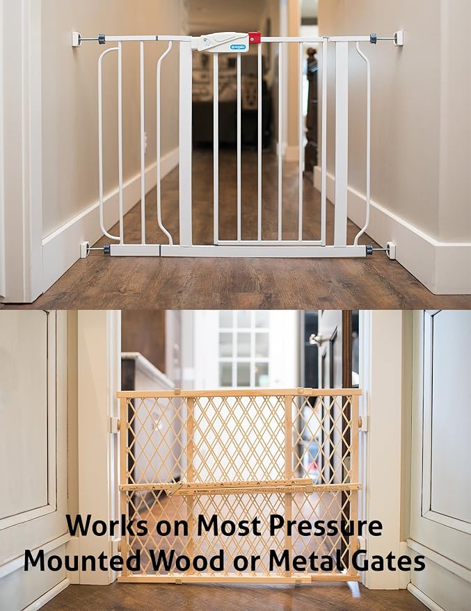 Wall Nanny Mini - Smallest Baby Gate Wall Protector (Made in USA) Protect Walls & Doorways from Pet Gates & Dog Gate Spindles - Child Pressure Mounted Baby Gate for Stairs Wall Cup (White) 4 Pack