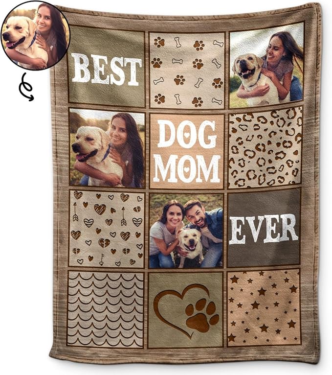 Pamaheart Custom Dog Face Blankets, Personalized Pet Photo Blanket, Fleece Dog Blankets, Customized Photo Throws, Dogs Dad Gifts, Pet Lover Gifts, Memorial Gift /28