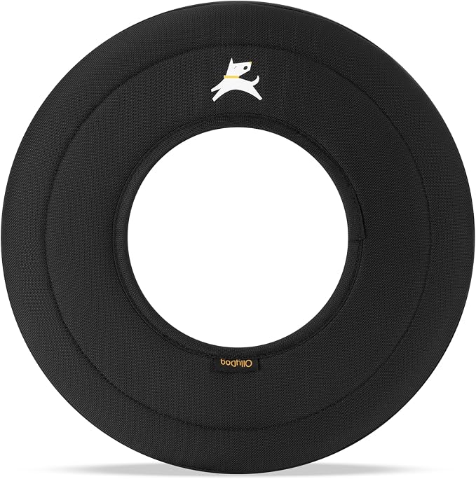 OllyDog Super Flyer Dog Flying Disc – Floating Fetch Toy for Water Play, Soft Eco-Friendly Recycled Fabric, Gentle on Teeth, 11" for Medium & Large Dogs (Raven, 11")