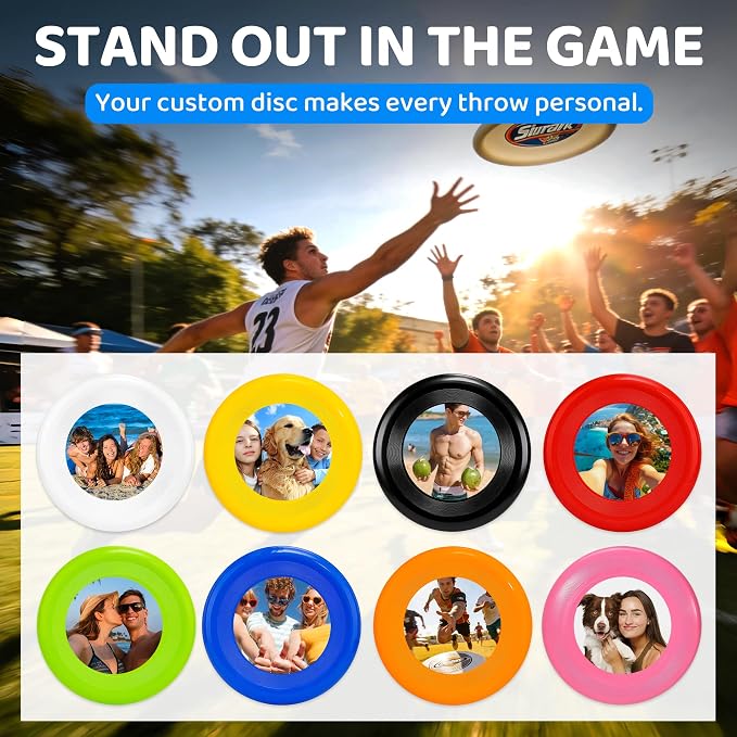 Custom 175g Professional Flying Disc for Ultimate & K9 Sports, Personalized Photo/Logo UV Printed, Durable Precision Balanced Frisbee for Competition & Dog Training - Unique Sports Gift