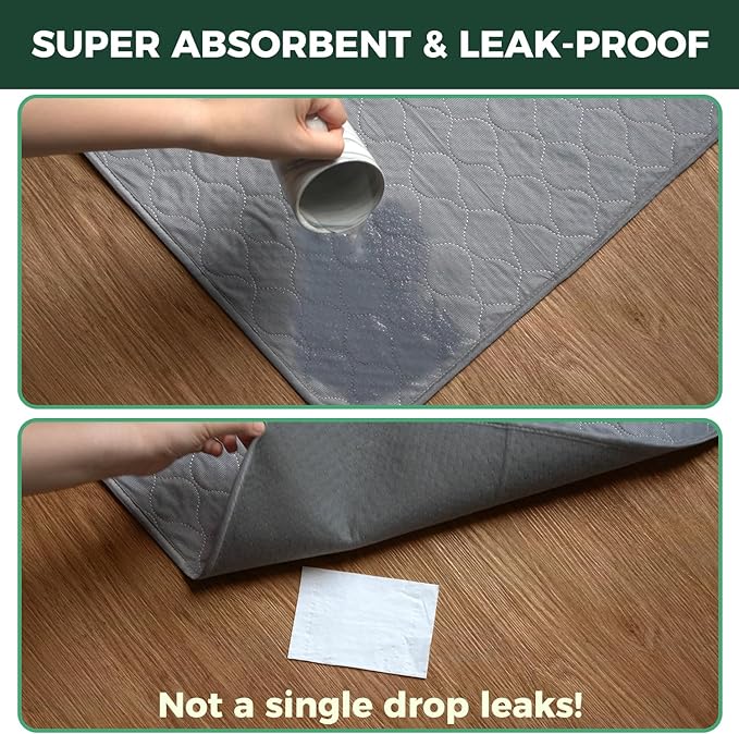 FXW Washable Pee Pads for Dogs, Super Absorbent, 17" x 23", 4 Packs | Machine washable, Non-slip backing
