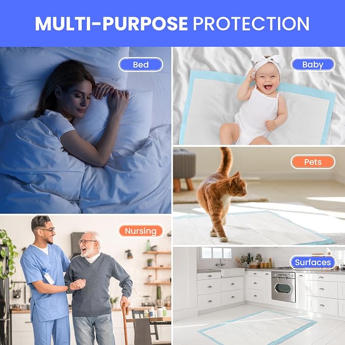 Reli. Pee Pads for Dogs XL 28x34 (60 Pack) | Puppy Training Leak-Proof | 8 Cup Absorbent Dog Pads