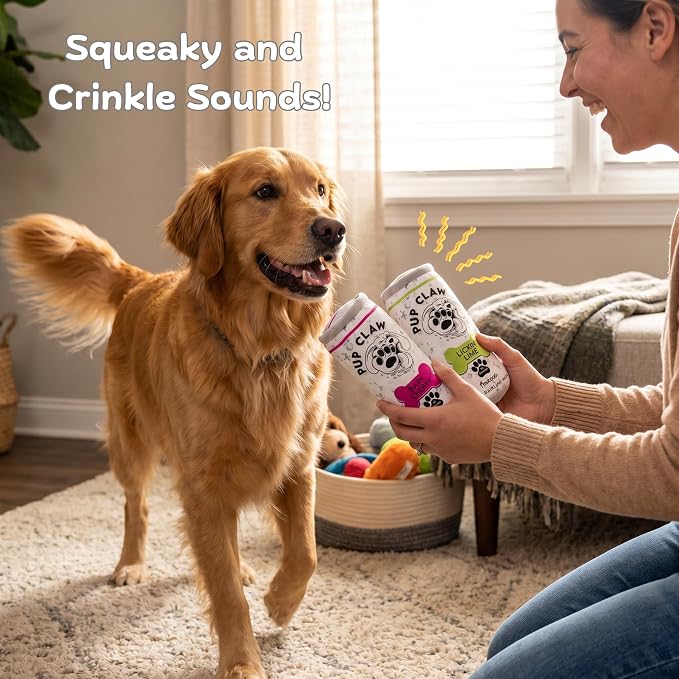Nestpark Pup Claw Dog Toys - Funny Cute Plush Dog Toys with Squeaker and Crinkle - Parody Dog Toy (2 Pack) (Original Pack)