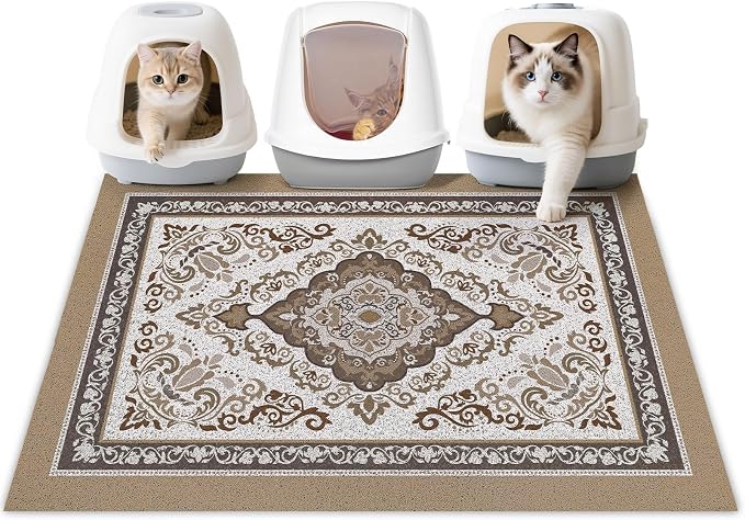Unicorn Catcher 40"x30" Cat Litter Mat Non-Slip Washable Litter Box Mat | High-Density PVC Litter Catcher Mat Efficiently Traps Scattered Litter From Paws To Keep Floors Clean