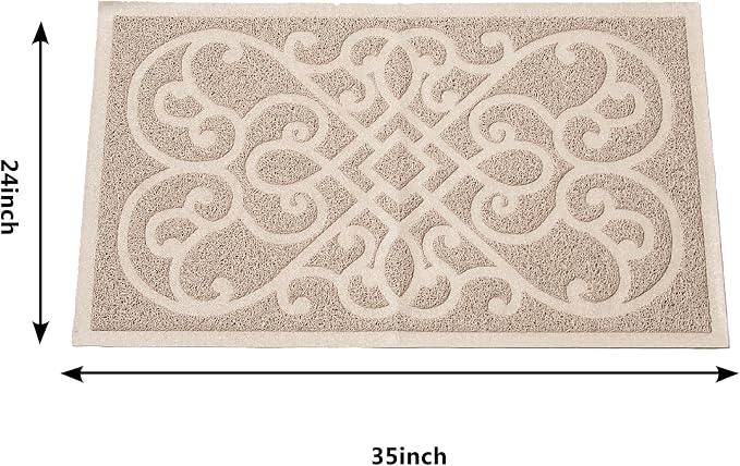 PetLike Cat Litter Box Mat, Thick Kitty Litter Trapping Mat, Durable,Waterproof &Washable with Non-Slip Backing, Soft on Kitty Paws and Easy to Clean, BPA Free