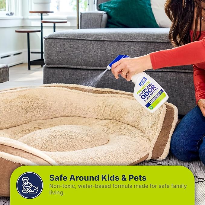 Lift Off 45006 Probiotic Stain and Odor Eliminator – Natural Enzyme Cleaner for Pet Urine & Odor, Dog & Cat Stains – Carpet & Upholstery Cleaner – Safe Around Kids & Pets – 16 fl oz