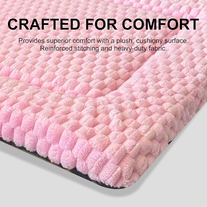 Dog Bed Mat,Reversible & Ultra Soft Kennel Pad-Machine Washable Pet Bed for Dogs & Cats-All-Weather Crate Liner for Crates,Carriers & Travel (Pink, 30" L x 20" W x 1.5" Th)