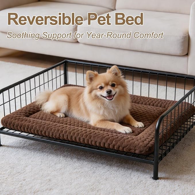 Dog Bed Mat, Reversible Crate Pads for Small/Medium/Large Dogs & Cats Sleeping, Portable & Soft, Dog Beds Crate Pad (Mix, S(24"*18"*1.5")) (Mixed Colors - B-4PCS, S(24"*18"*1.5"))