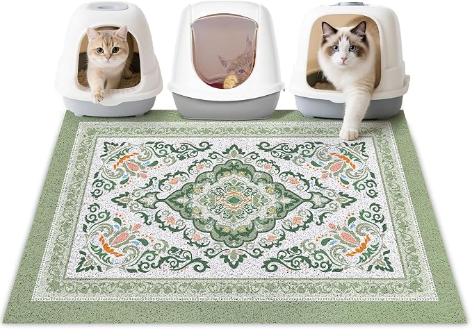 Unicorn Catcher 40"x30" Cat Litter Mat Non-Slip Washable Litter Box Mat | High-Density PVC Litter Catcher Mat Efficiently Traps Scattered Litter From Paws To Keep Floors Clean
