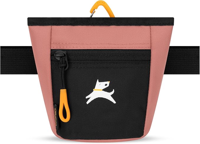 Goodie Treat Bag, Dog Treat Training Pouch | Magnetic Closure | 3 Ways to Wear | Hands-Free Waist Belt | Water-Resistant Recycled Vegan Fabric (Desert)