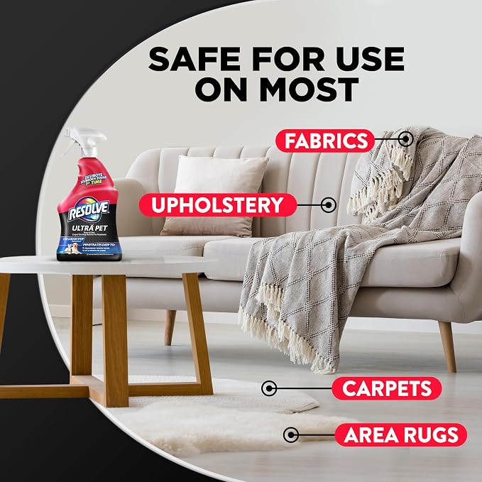Resolve Ultra Pet Carpet Cleaner Spray – for Removal of Pet Stains & Odors, 32oz | Removes Pet Stains & Odors