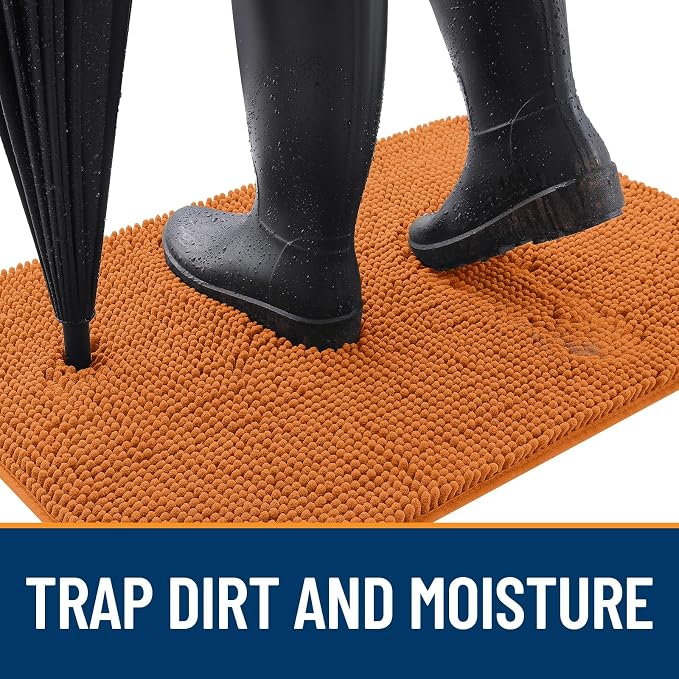 OLANLY Dog Door Mat for Muddy Paws 48x30, Super Absorbent Chenille Mud Mat | Clay, Absorbs Moisture and Dirt, Non-Slip Machine Washable Doormat, Quick-Drying Indoor Entryway Floor Carpet for Dogs