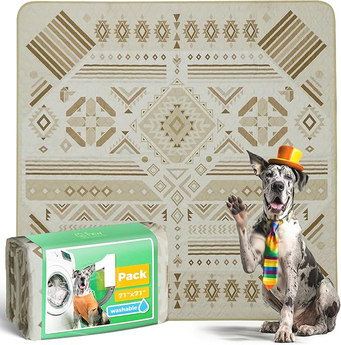 FXW Washable Pee Pads for Dogs, Super Absorbent, 71" Square, 1 Pack | Machine washable, Non-slip backing, Fits 32"H 8-Panel FXW Rollick/Homeplus Playpens
