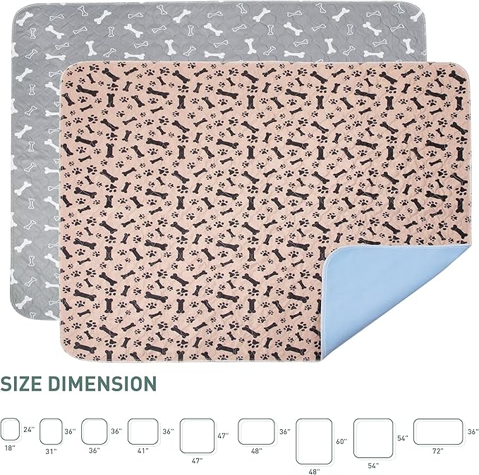 Eterish Reusable Washable Pee Pads for Dogs Extra Large 36'' x 48'' 2 Pack, Absorbent Pet Puppy Dog Training Pads Non-Slip, Waterproof Whelping Potty Pads for Dogs Leak-Proof