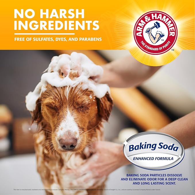 Arm & Hammer 5-in-1 Dog Shampoo, Vanilla Sandalwood, 20 Fl Oz | Oatmeal formula with aloe, shea butter, and baking soda cleans, conditions, and cares for the coat