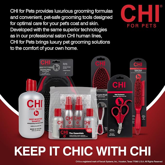 CHI for Dogs Tearless Puppy Shampoo with Silk Protein, Gentle Dog Wash for Young Coats, pH Balanced Sulfate and Paraben Free Formula, Puppies 8 Weeks+, Made in the USA, 16 Fl Oz