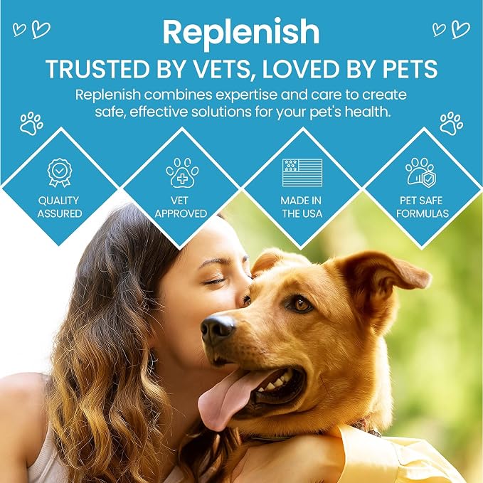 Replenish Otic Ear Cleaning Solution for Dogs, Antiseptic Ear Flush, 8 oz | Dr. Rachel's Antiseptic Ear Cleaner for Dogs & Cats – Advanced Ear Flush for Yeast Treatment and Odor Control – 8 oz