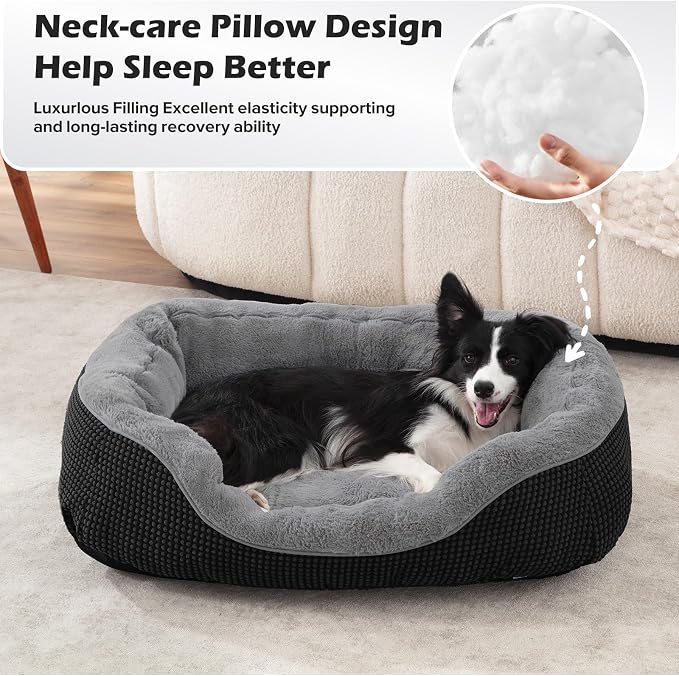 INVENHO XL Dog Beds Large Sized Dog, Washable Orthopedic Warming Soft Sleeping Durable with Anti-Slip Bottom