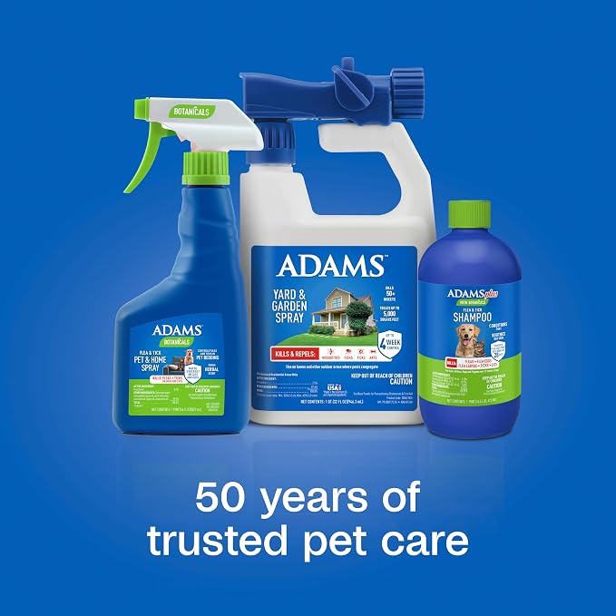 ADAMS Plus Botanicals Flea & Tick Shampoo with Precor for Dogs, Cats, Puppies & Kittens, Flea Shampoo to Treat Infestations, Kills Eggs & Lice, Cleans and Conditions Coat, Plant-Based, 16 Ounces