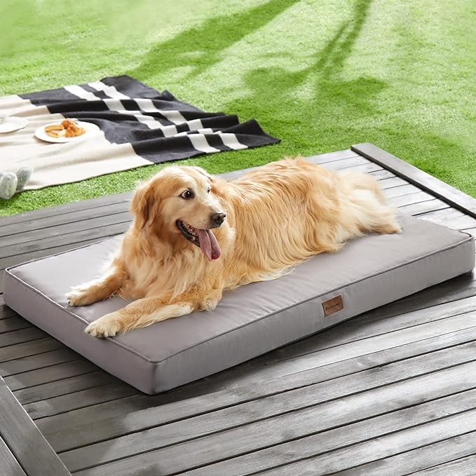 BFPETHOME Outdoor Waterproof Dog Bed for Large Dogs, Washable Cover, 42" | Outdoor & Indoor Use, Waterproof, For Medium, Large, Extra Large Dogs, Orthopedic, Egg Crate Foam, Up to 90 lbs