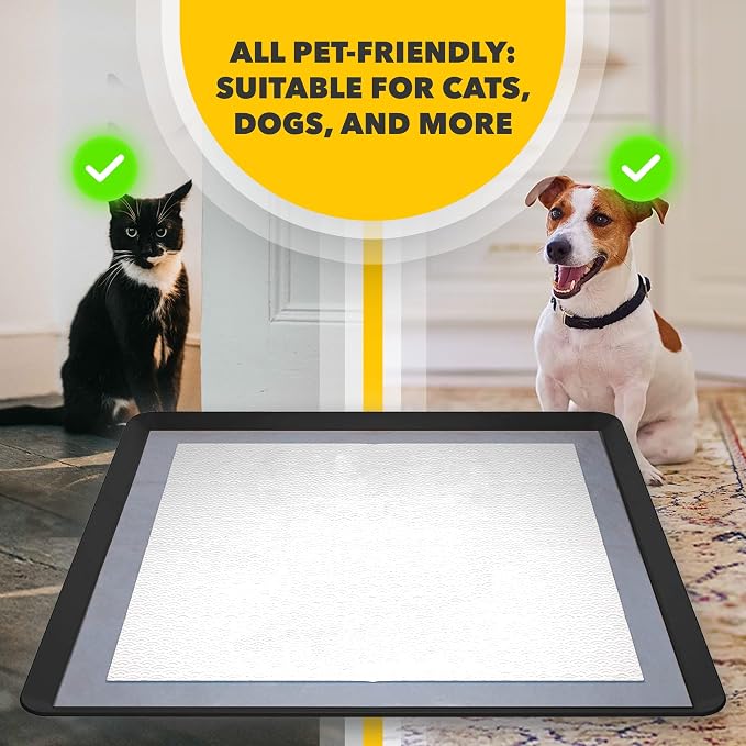 Skywin TidyFriend Dog Pee Pad Holder - Fits Up to 24” x 24” Pee Pad Holder for Dogs - Stable Grip, Soft Edges, Quick Wipe Silicone Surface Dog Pad Holder for Indoor Flooring Protection (Black)