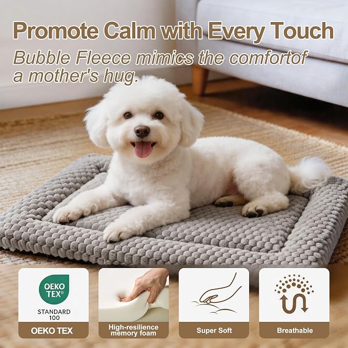 Dog Bed Mat, Reversible Crate Pads for Small/Medium/Large Dogs & Cats Sleeping, Portable & Soft, Dog Beds Crate Pad (Mix, S(24"*18"*1.5")) (Mixed Colors - B-4PCS, S(24"*18"*1.5"))