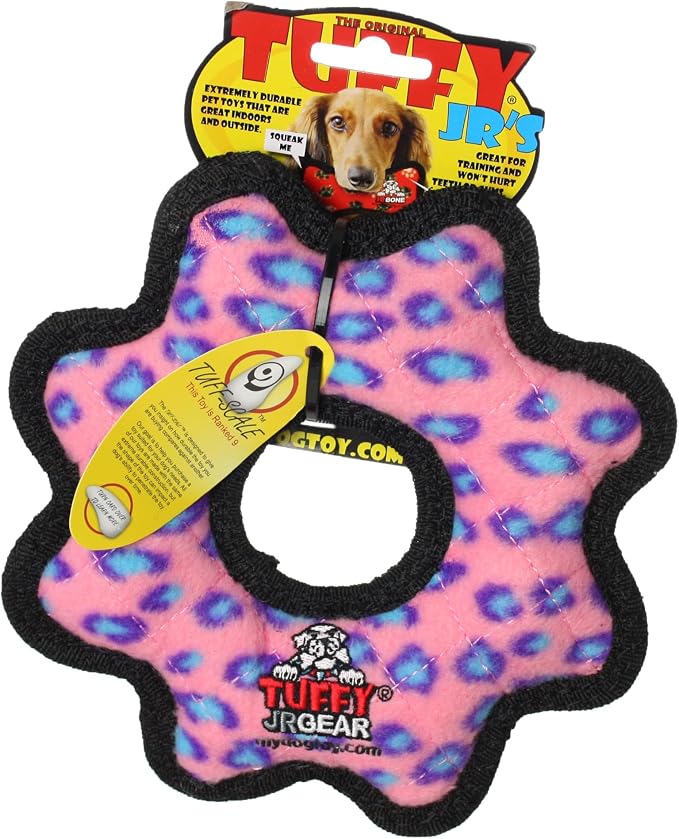 TUFFY® : Gear Ring Dog Toy: Ultra Durable Plush Toy with Multiple Layers & Reinforced Seams, Washable and Floats, Original Construction