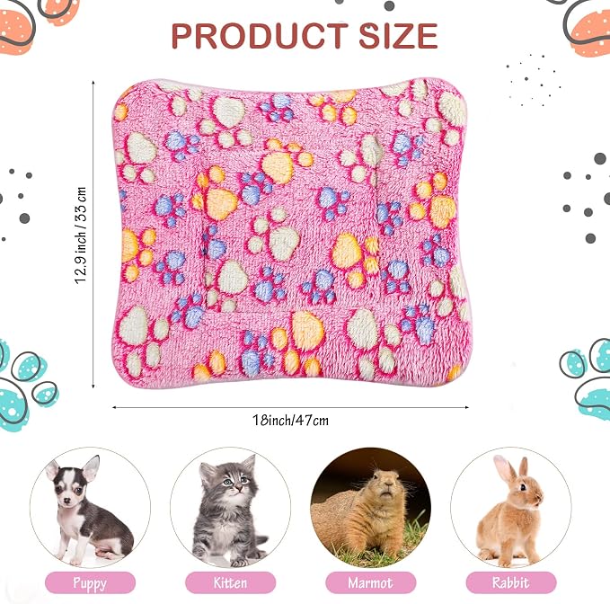4 Pack Soft Pet Bed Mat Small Dog Crate Fleece | Tuanse Soft Pet Beds Mat Small Dog Crate Fleece,13 X 19 Inches,Vivid Color