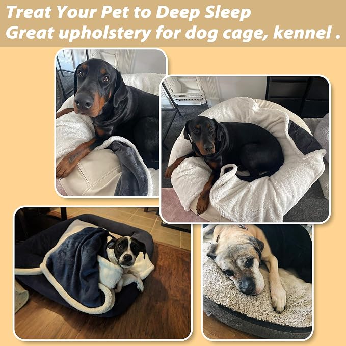 Kritter Planet Dog Blankets for Large Dogs Grey, Soft Fluffy Fleece Pet Blankets for Couch, Sofa, Dog Beds, Car Seats, Creat, Washable, 50x60 inches