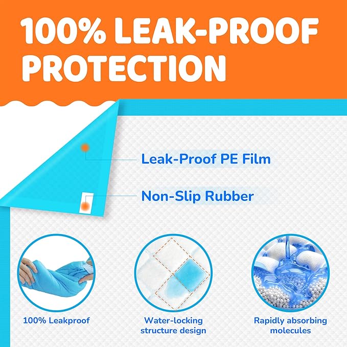 Dog Pee Pad, Puppy Potty Training Pet Pads Dog Pads Extra Large Disposable Super Absorbent & Leak-Free Pee Pads 28"x34"